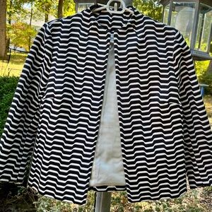 Vintage Liz Claiborne black and white jacquard swing jacket